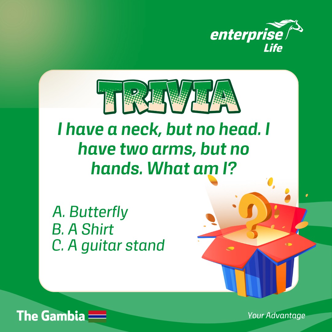 ElacGMB's tweet photo. 🧩 It’s Friday Puzzle time! Test your mind, have some fun, and let’s see who cracks it first. Drop your answers in the comments! ⬇️✨
#ELACFridayPuzzle #FunWithELAC #MindChallenge #InsuranceMadeSimple #BrainTeaserFriday #EnterpriseLifeGambia https://t.co/i9IgkkUKEs