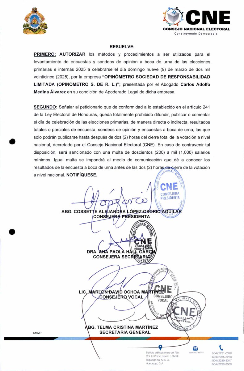 OPINÓMETRO Aclara situación sobre autorización para realizar encuestas electorales