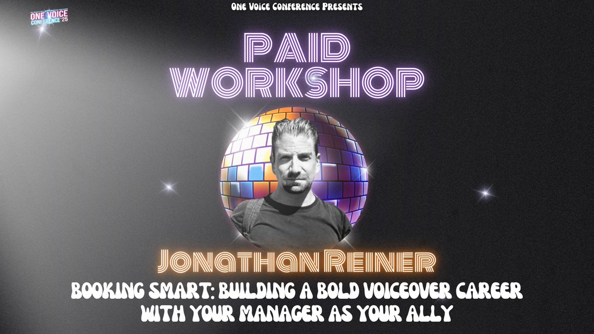 Let’s be real — building a sustainable VO career in 2025 can feel overwhelming, confusing, and even lonely. But you don’t have to do it alone.

Whether you're a booking machine or just starting out, this workshop with powerhouse Jonathan Reiner is your chance to get real talk on