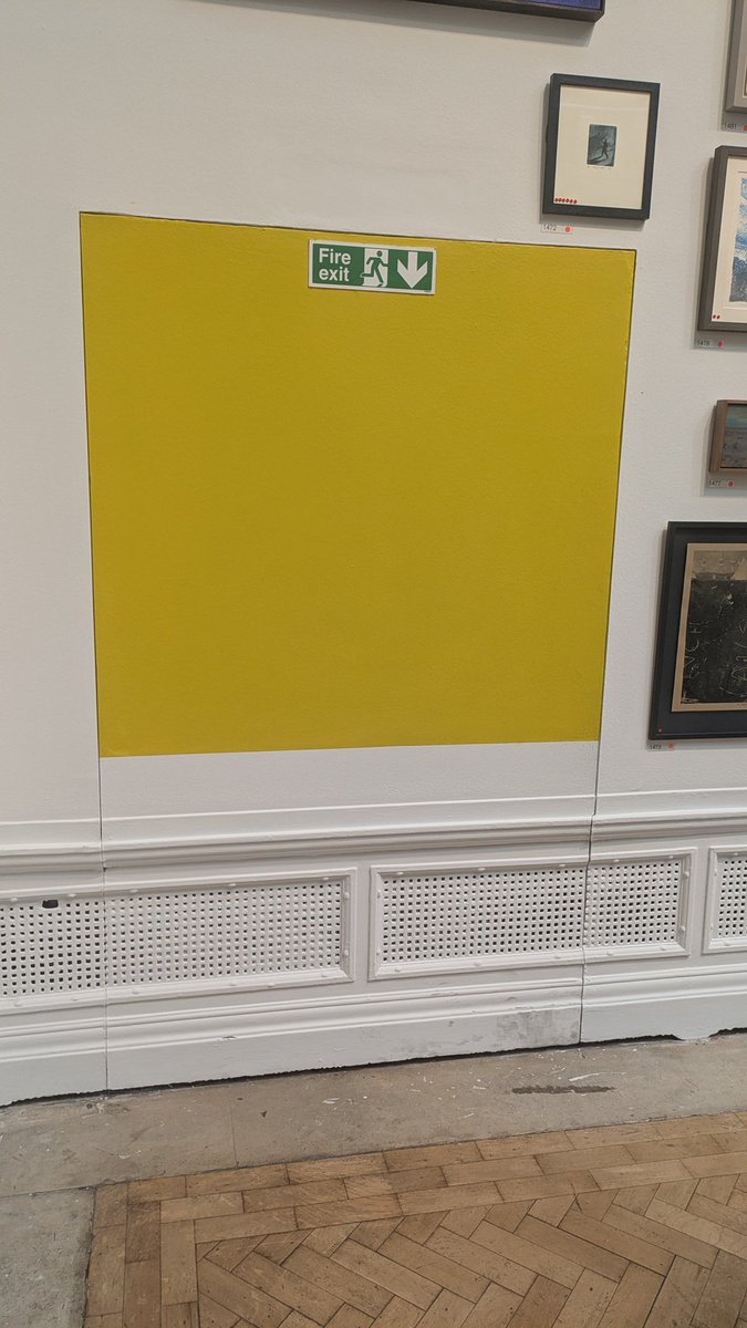 At the Royal Academy Summer Exhibition.
Loads of people think this fire exit is one of the artworks. They are shifting about looking for the catalogue number.