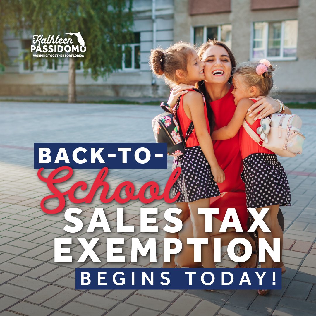 The back-to-school sales tax holiday begins today! Parents, students and educators, head to the stores to stock up on all the essentials for a successful school year. School is back in session soon!