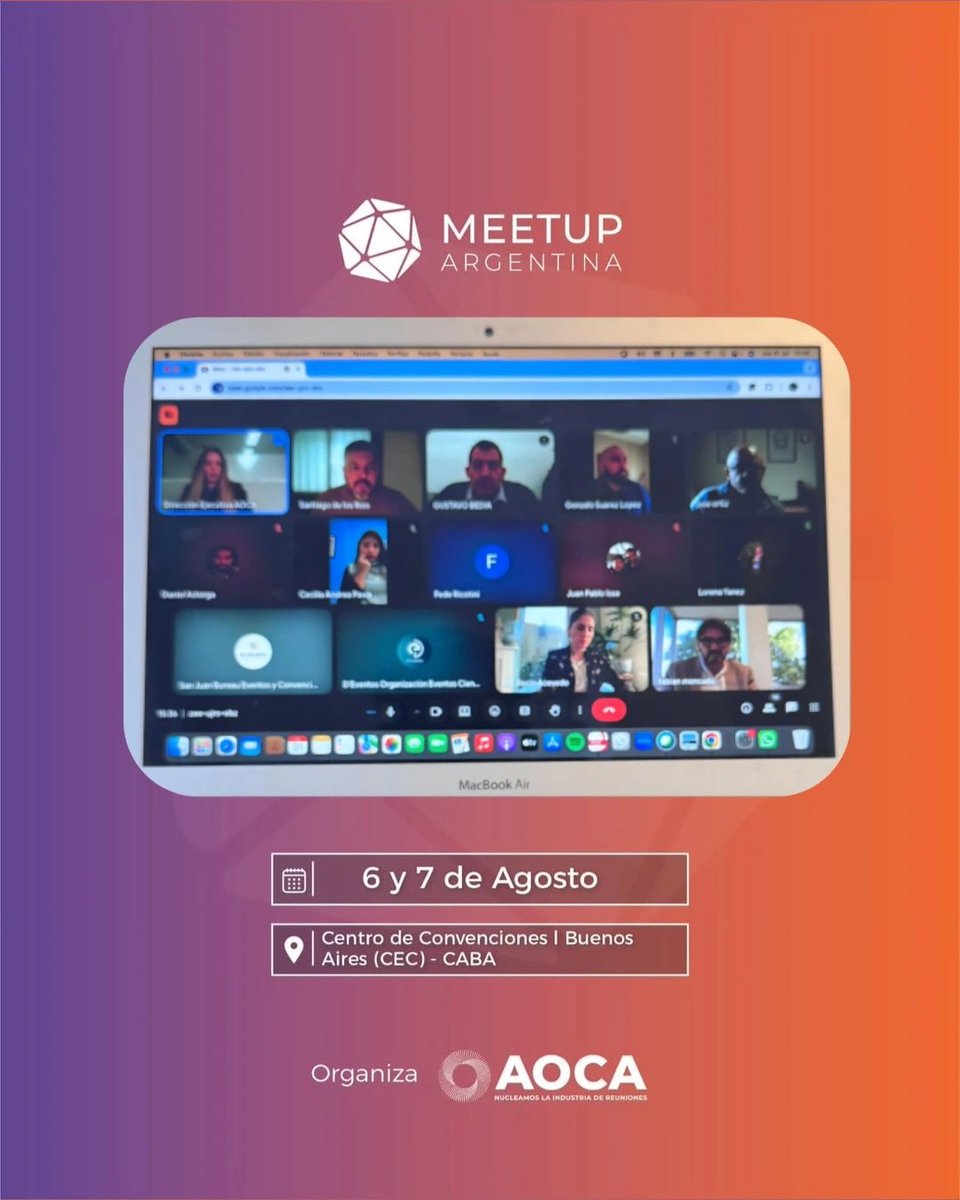 💼🌎 Nos reunimos de forma virtual junto a la directora ejecutiva de <a href="/aoca_argentina/">AOCA</a> Fernanda Rodriguez y los presidentes de Bureaux del país, para ultimar detalles del evento nacional de turismo de reuniones <a href="/MeetUpARG/">Meet Up Argentina</a>, que se realizará el 6 y 7 de agosto, en Buenos Aires.