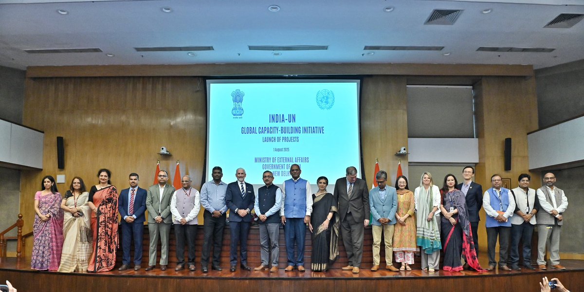 Randhir Jaiswal (@meaindia) on Twitter photo Fostering South-South cooperation to achieve SDG goals.
The first phase of four projects in nine partner countries, under the aegis of ‘India-UN Global Capacity Building Initiative’ was launched today by Secretary (West) <a href="/Tanmaya_Lal/">Tanmaya Lal</a>. Heads of Missions, UN Resident Coordinator Fostering South-South cooperation to achieve SDG goals.
The first phase of four projects in nine partner countries, under the aegis of ‘India-UN Global Capacity Building Initiative’ was launched today by Secretary (West) <a href="/Tanmaya_Lal/">Tanmaya Lal</a>. Heads of Missions, UN Resident Coordinator