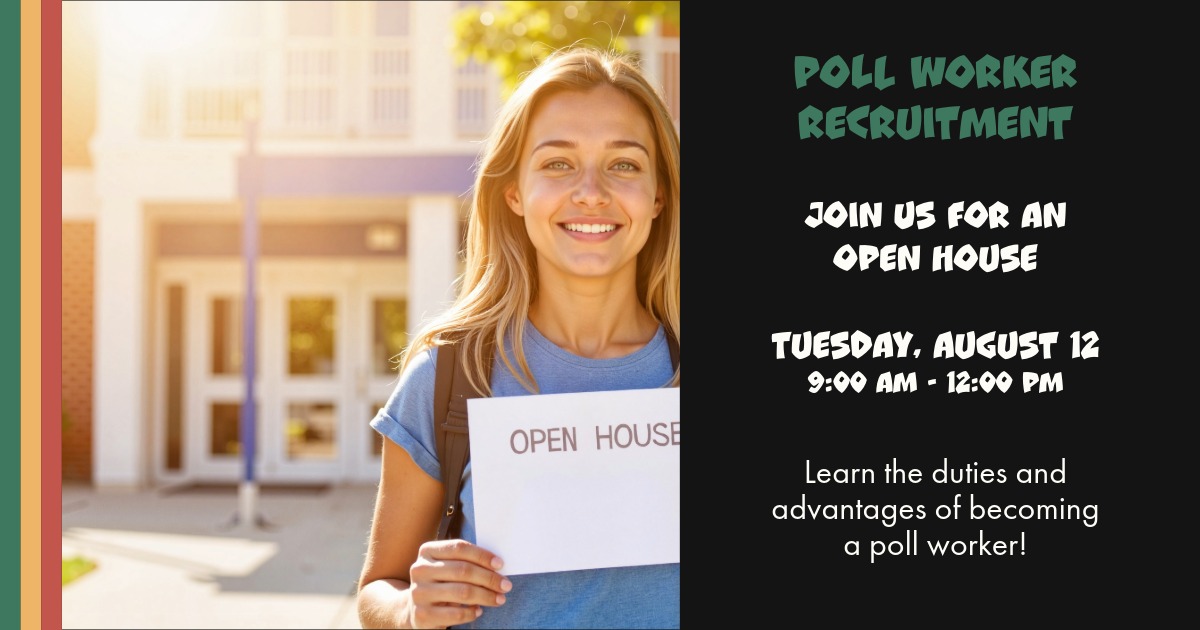 Happy Friday Washington County!
Mark your calendar for August 12th:  9:00-12:00 Noon

Washington County Board of Elections Office
17718 Virginia Avenue in Hagerstown