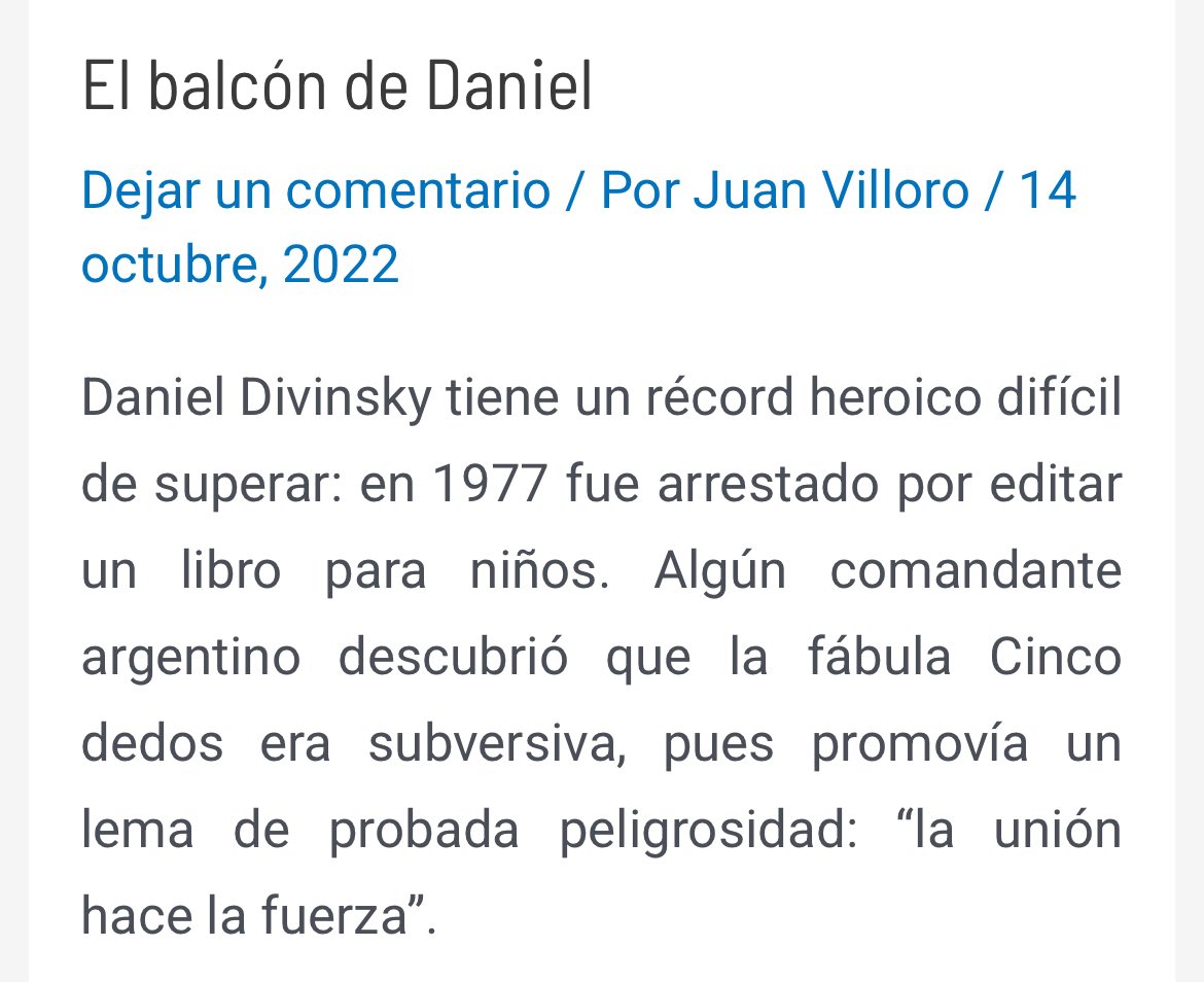 Ha muerto Daniel Divinsky, histórico editor de Mafalda, pero también de Fontanarrosa, Rodolfo Walsh, Montt, Liniers y tantos otros.

Un editor que, como escribió Juan Villoro hace algunos años, era “capaz de ir a la cárcel por sus autores”.
