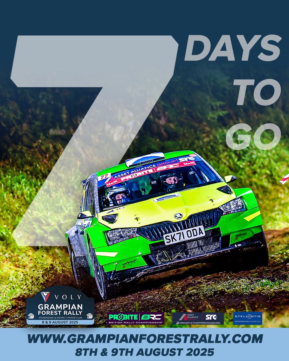 🕐 1️⃣ Week to go!!

Who is excited for next weekend?

More info:
grampianforestrally.com/spectators

#GFR25