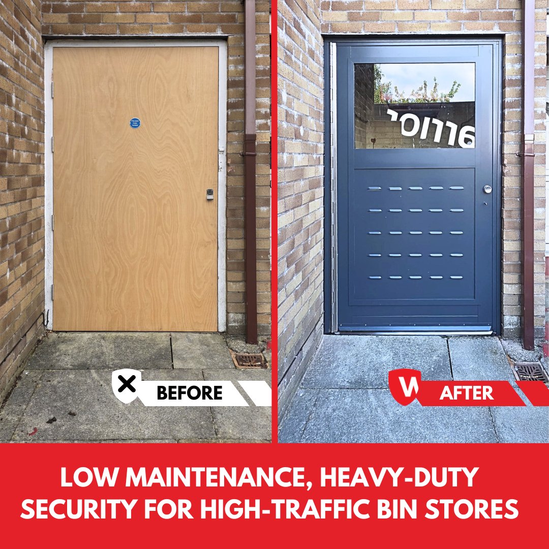 🛠️ Before: A basic timber door – vulnerable, worn and high-maintenance.
🔐 After: A Warrior Door – heavy-duty, low maintenance, and purpose-built for high-traffic service areas.

#WarriorDoors #BinStoreSecurity #LowMaintenance #HighTrafficDoors #CommunalHousing