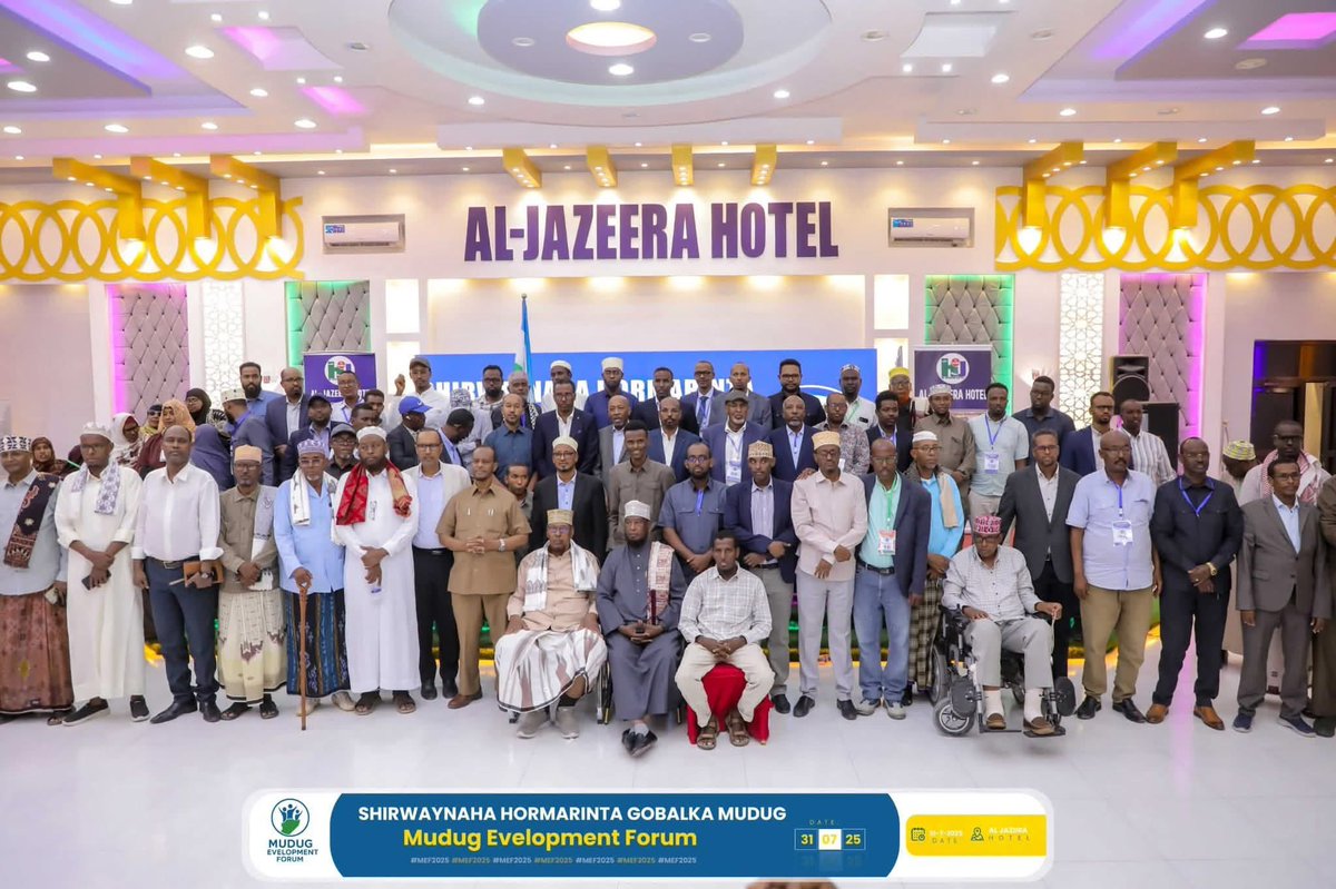 m_baldho's tweet image. Alxamdullillaah! Waxaa si nabad ah noogu soo idlaaday shirweynihii Horumarinta Gobolka Mudug, oo la baxay MIDEEYE. Gunaanadka shirku wuxuu ku soo aaday 27 sano sanadguuradii Yagleeliddii Puntland. Hanbalyo dhammaan.