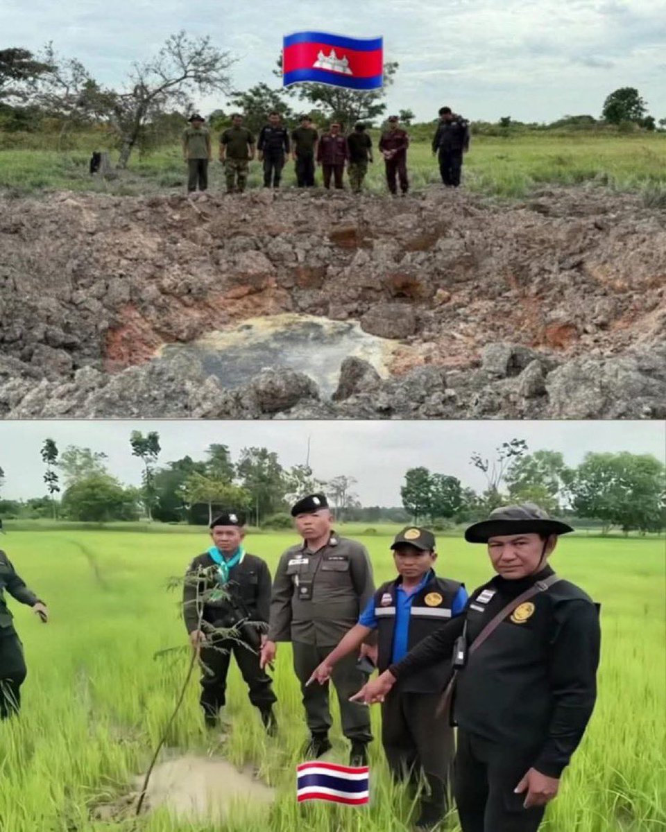 pisethhan007's tweet photo. “This is evidence left behind from bombings carried out by F-16 fighter jets used by Thailand against innocent Cambodian civilians.”

#CambodiaNeedPeace 
#ThailandStartedTheWar https://t.co/7SGRXHZ8Bp