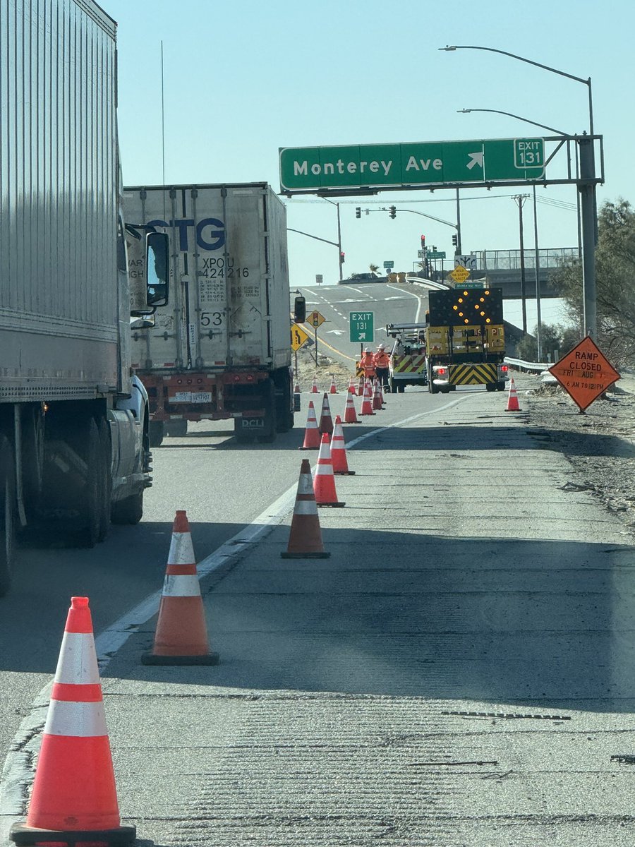 Traffic Alert 🚨 

The Monterey Avenue off-ramp from I-10 eastbound will be closed for maintenance.  Please utilize alternate routes.  Alternate routes include Bob Hope Dr.  to Varner Rd.  Or Bob Hope Dr.  to Dinah Shore.