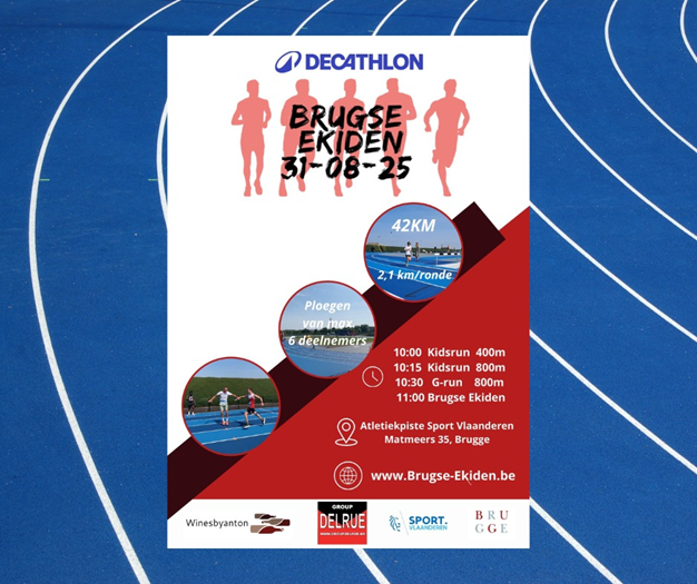 ingrid_m_e's tweet photo. Laat je teamgeest stralen tijdens de Brugse Ekiden!
Inschrijven kan nog tot 17 augustus 2025 – maar wacht niet tot het laatste moment!
Vorm je team, trek je loopschoenen aan en beleef samen een onvergetelijke sportdag!
➡️Schrijf je vandaag nog in via:
 👉 https://t.co/7mXCeBB7Av https://t.co/IVaWmLSwNm