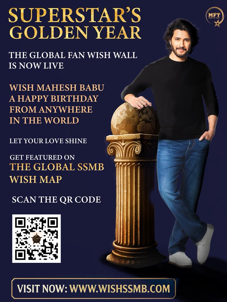 Pioneering an all new path to wish Superstar <a href="/urstrulyMahesh/">Mahesh Babu</a> on his Golden Year 🌍

🔗 wishssmb.com

Be part of this unforgettable tribute 🔥
Let’s make history, share the link with everyone 🤘

#SSMBGoldenYearCelebrations