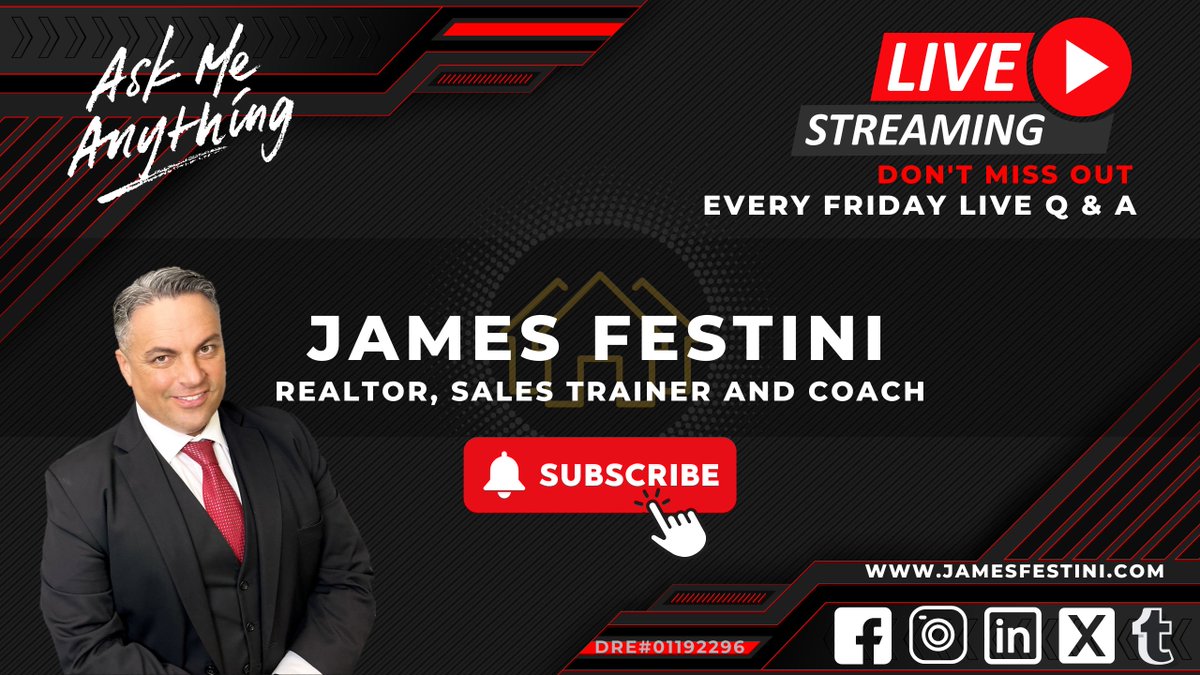 JamesFestini's tweet photo. 🚨 Festini Nooner Live Today at 12 PM! 🚨

💼 30+ years in real estate &amp; sales training

📞 Cold calling &amp; door knocking strategies

📊 CRM tips &amp; tools that actually work

❓ Live Q&amp;A — ask me anything in the chat!

Don’t miss out — join me now 👉 https://t.co/ZGdWu949al https://t.co/2V0I2sCj6L
