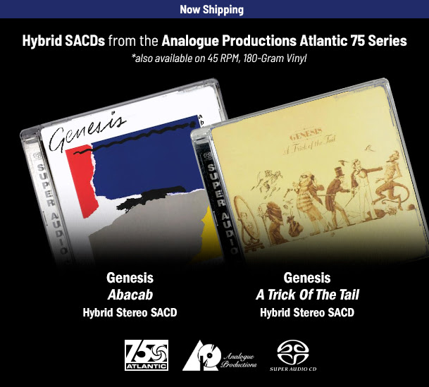 Genesis SACDs, from the Atlantic Records 75 Series by Analogue Productions. Find all the SACDs and vinyl reissues here. tinyurl.com/mpek2hdr