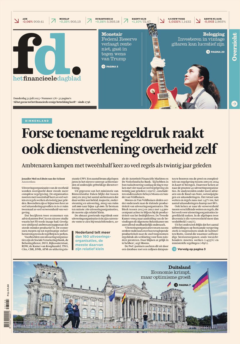 Sinds 2005 is de regeldruk voor uitvoeringsorganisaties met 147% gestegen. PwC-onderzoek laat zien dat vooral toezichthouders (+291%) het zwaarst worden getroffen. De complexe wetgeving leidt tot meer personeel en langere wachttijden. Lees meer hierover: ​lnkd.in/dkb9j-hy