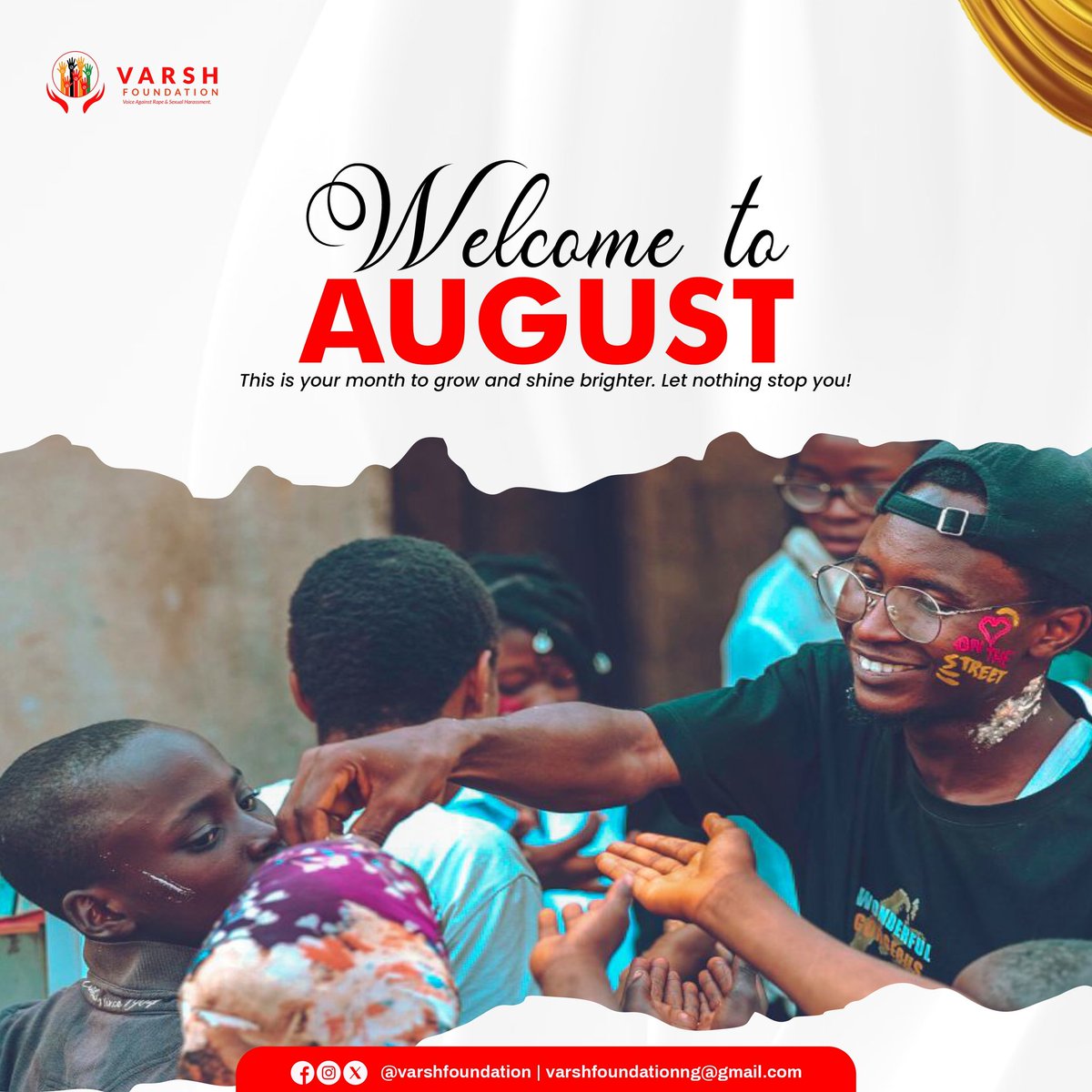 Hello August ✨
May this new month bring you peace, clarity and the strength to keep going.

Here’s to fresh starts, quiet growth and moments that make your heart feel full ❤️

#VARSHObservances