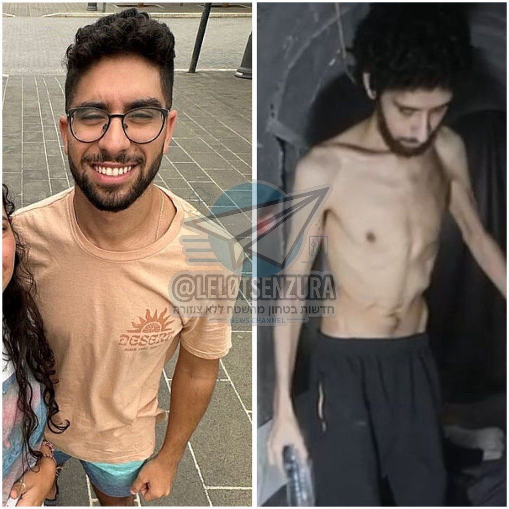 ‼️🚨⚡️ صورة أسير اسرائيلي في قطاع غزة نشرت حماس فيديو له متبوعاً بعبارة : يأكلون مما ناكل