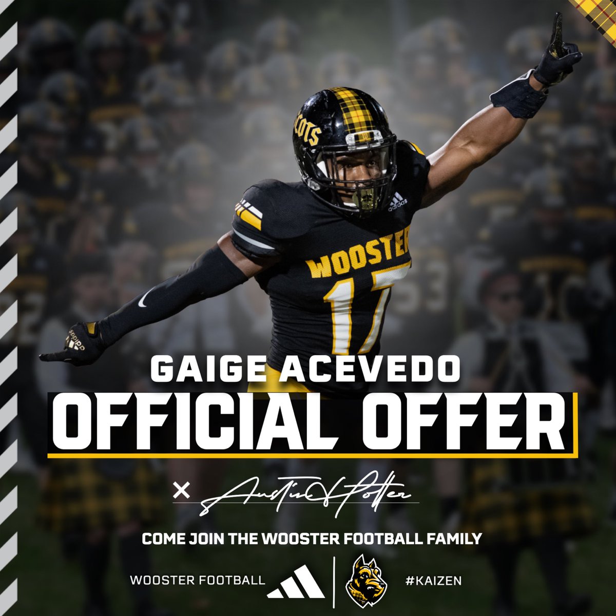 Gaige Acevedo (@gaige_acevedo) on Twitter photo After an amazing conversation with <a href="/CoachHolter/">Austin Holter</a>, I’m very blessed and proud to say I have received an offer from The College of Wooster! AGTG✝️
<a href="/CoachTomblinCOW/">Mason Tomblin</a>
<a href="/CoachTate7/">Tyree Tate</a>
<a href="/WoosterFootball/">Wooster Football</a>
<a href="/KCJagsFootball/">KIPP Columbus Football</a> After an amazing conversation with <a href="/CoachHolter/">Austin Holter</a>, I’m very blessed and proud to say I have received an offer from The College of Wooster! AGTG✝️
<a href="/CoachTomblinCOW/">Mason Tomblin</a>
<a href="/CoachTate7/">Tyree Tate</a>
<a href="/WoosterFootball/">Wooster Football</a>
<a href="/KCJagsFootball/">KIPP Columbus Football</a>