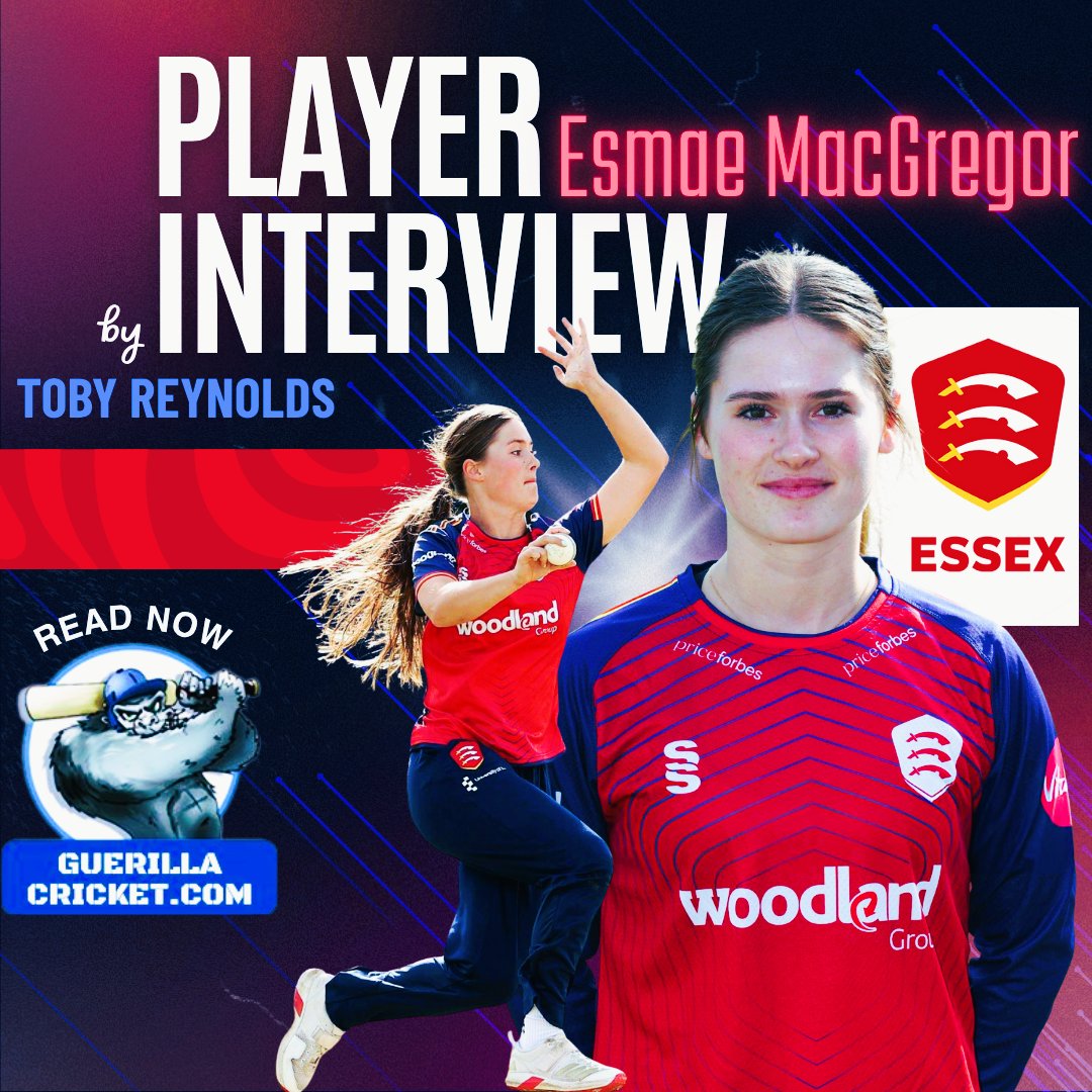 Guerilla Cricket #GCFromHome (@guerillacricket) on Twitter photo After a breakout campaign in the T20 Blast with Essex, Esmae MacGregor has been picked up as Vitality Wildcard in The Hundred with Manchester Originals, a reward she calls “unexpected” but one she’s “very excited” about | <a href="/TReynolds_Sport/">Toby Reynolds</a>
Read interview: guerillacricket.com/76823,esmae-ma… After a breakout campaign in the T20 Blast with Essex, Esmae MacGregor has been picked up as Vitality Wildcard in The Hundred with Manchester Originals, a reward she calls “unexpected” but one she’s “very excited” about | <a href="/TReynolds_Sport/">Toby Reynolds</a>
Read interview: guerillacricket.com/76823,esmae-ma…