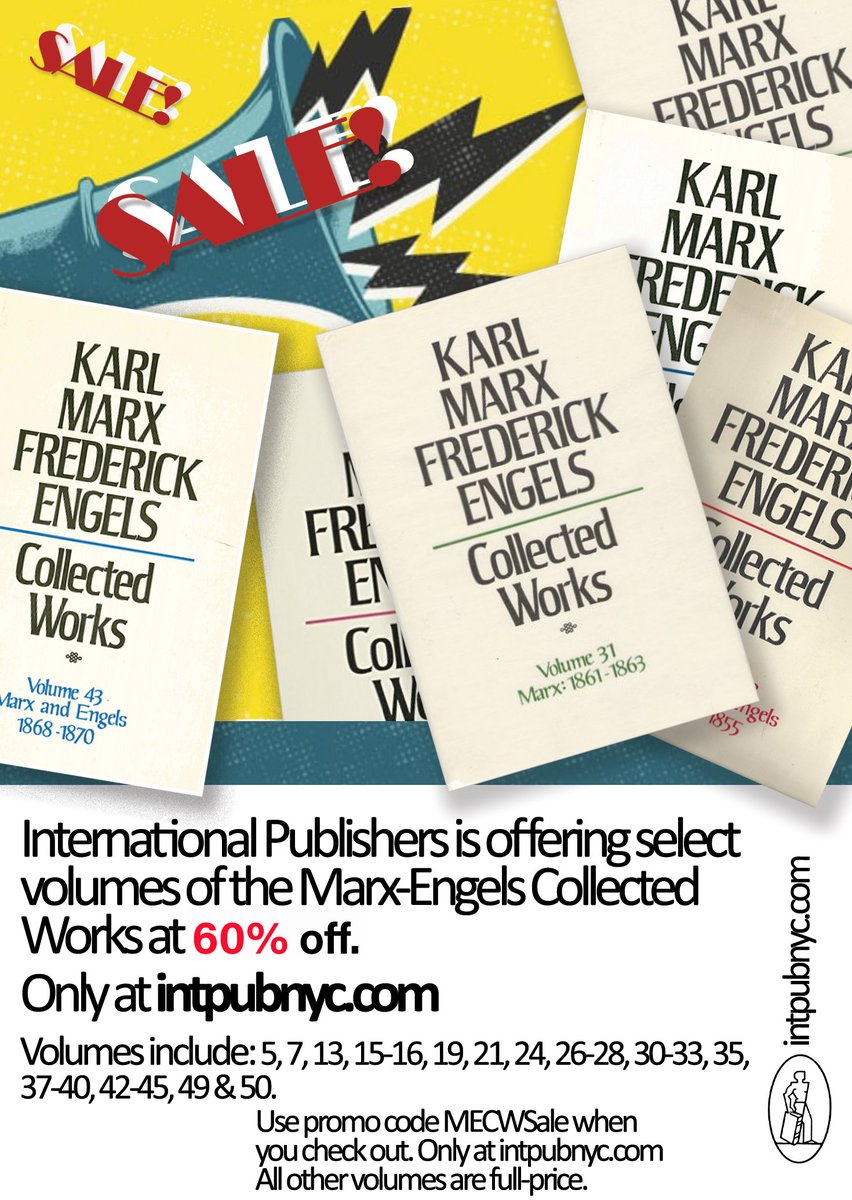 INTERNATIONAL PUBLISHERS (@intpubnyc) on Twitter photo Select volumes of the Marx-Engels Collected Works are 60% off. Only at intpubnyc.com Use coupon code MECWSale when you check out. <a href="/communistsusa/">Communist Party USA</a> <a href="/PeoplesWorld/">PeoplesWorld</a> <a href="/MLToday/">MarxismLeninismToday</a> <a href="/jacobin/">Jacobin</a> <a href="/AHAhistorians/">American Historical Association</a> <a href="/DemSocialists/">DSA</a> <a href="/democracyatwrk/">Democracy At Work</a> <a href="/ClaudiaJonesEdu/">Claudia Jones School for Political Education</a> <a href="/ny_ycl/">New York Young Communist League</a> Select volumes of the Marx-Engels Collected Works are 60% off. Only at intpubnyc.com Use coupon code MECWSale when you check out. <a href="/communistsusa/">Communist Party USA</a> <a href="/PeoplesWorld/">PeoplesWorld</a> <a href="/MLToday/">MarxismLeninismToday</a> <a href="/jacobin/">Jacobin</a> <a href="/AHAhistorians/">American Historical Association</a> <a href="/DemSocialists/">DSA</a> <a href="/democracyatwrk/">Democracy At Work</a> <a href="/ClaudiaJonesEdu/">Claudia Jones School for Political Education</a> <a href="/ny_ycl/">New York Young Communist League</a>