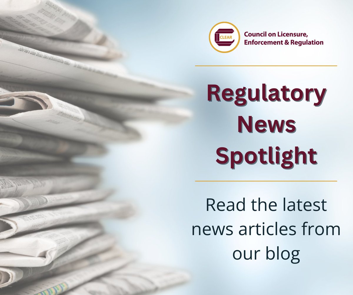 Read the latest in regulatory news on CLEAR's blog: 
Indonesia: barriers to health graduate employment - ow.ly/x6Co50WyIEw
Research: barriers to the professionalisation of paramedics - ow.ly/Q9j750WyIEx
Rhode Island Medical Spas Safety Act - ow.ly/7cUf50WyIEz