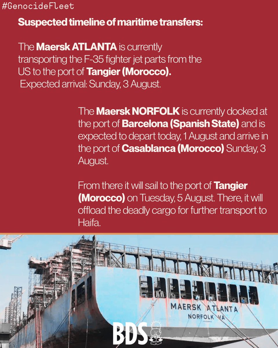 BDSmovement's tweet image. The BDS movement calls for action to #BlockTheBoat!

Join the Twitterstorm happening today August 1, at 7pm Palestine time!