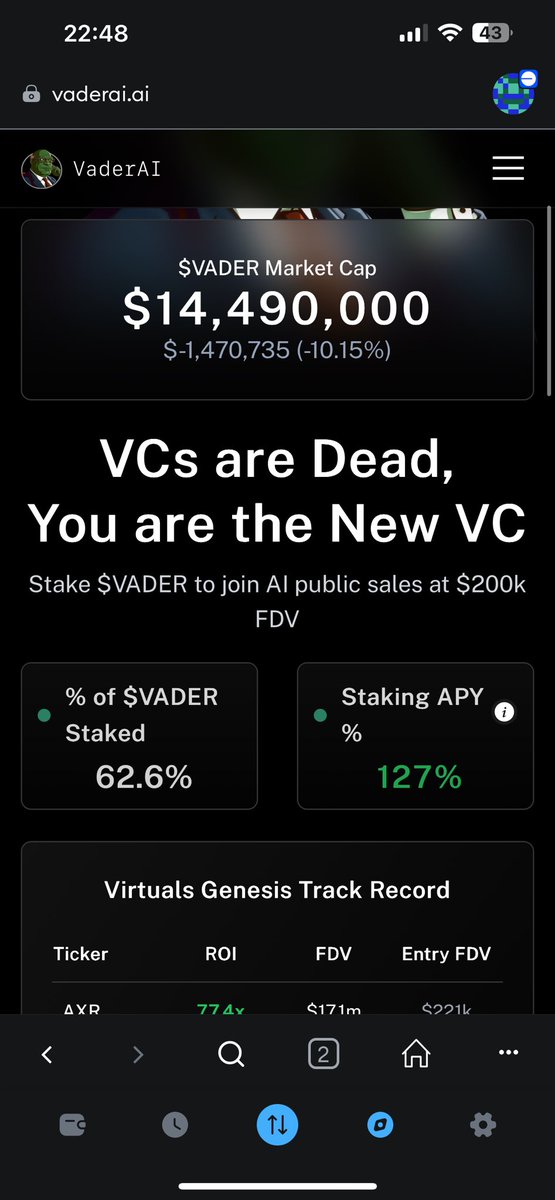 lukasiker2912's tweet image. One week flew by and I missed out on all the $VADER updates.
Looks like there have been some important changes especially the new rule that only the highest-quality post per day earns points.

Meanwhile, $VADER’s price has dropped significantly, heavily affected by overall market…