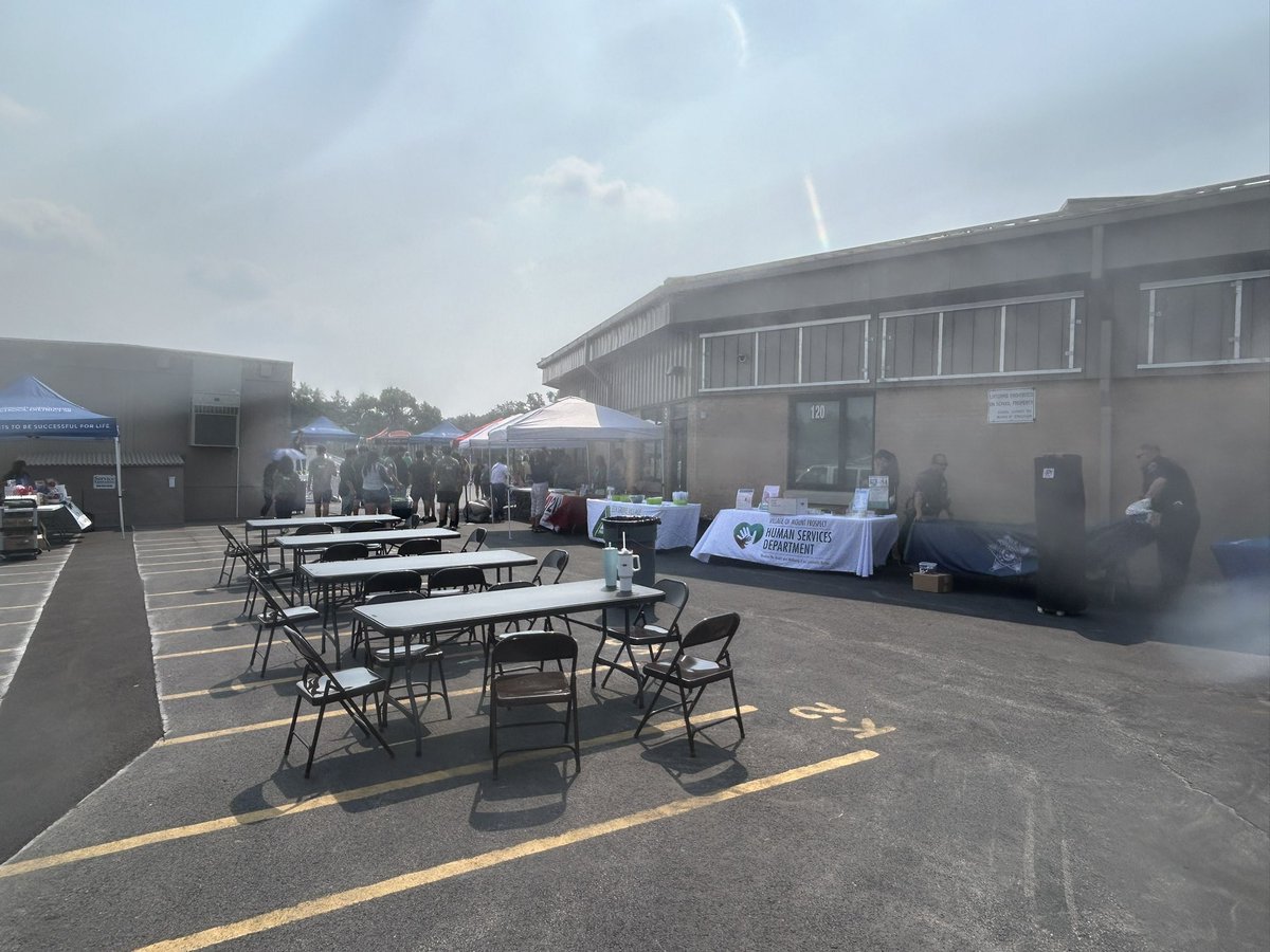 Just about to kickoff our Northside back to school event at our host <a href="/D59JohnJay/">John Jay Elementary</a>. As usual we have a ton of community agencies, police, fire, and of course, all of our schools.