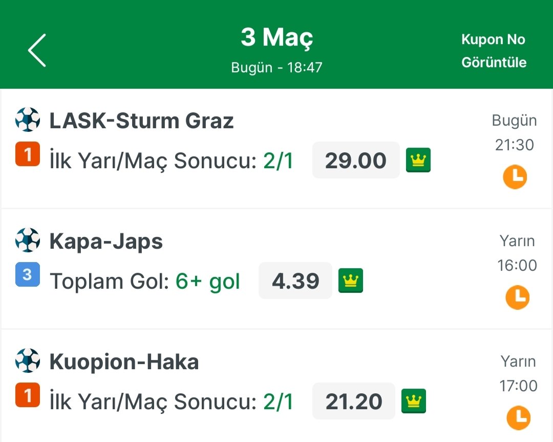 Hayal değil, ihtimal...
 Bu haftaki rüya kuponumuz🔥💥💫🎯