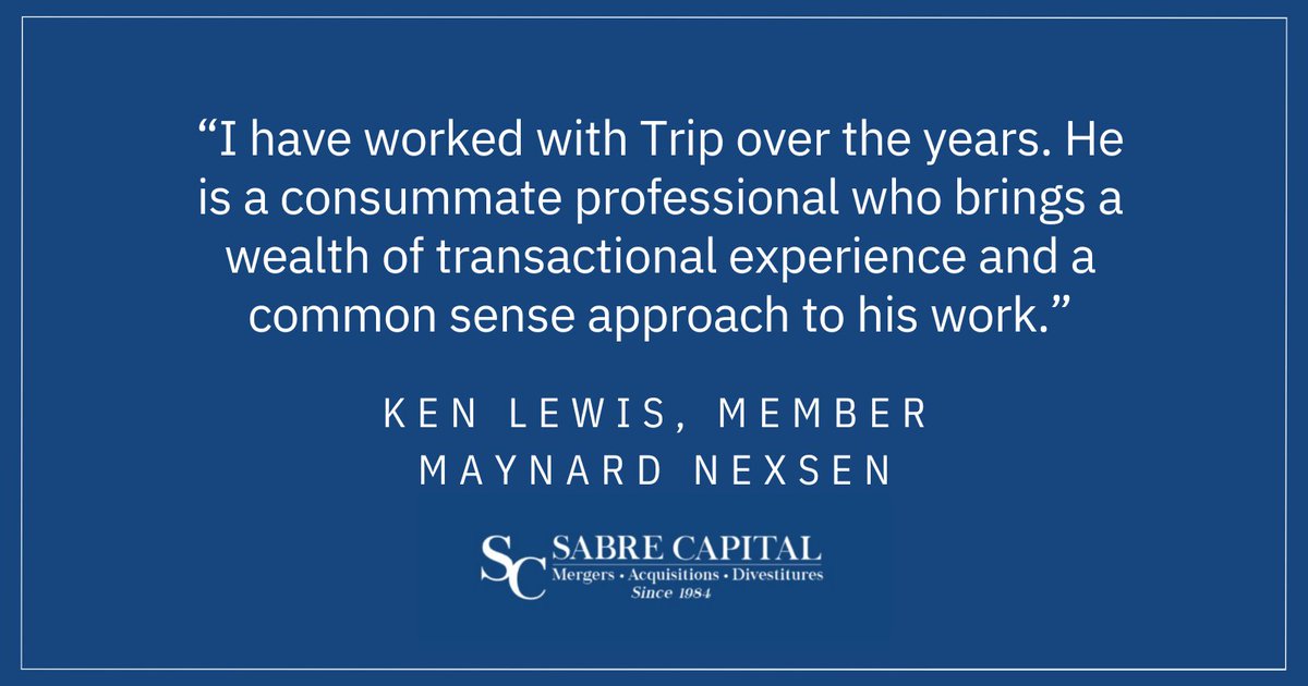 Since 1984, Sabre Capital has been helping middle-market business owners across the Carolinas and Virginia navigate growth, succession, and sales. We deliver high-touch guidance with a deep understanding of family dynamics and business complexity. bit.ly/2Hgfey7