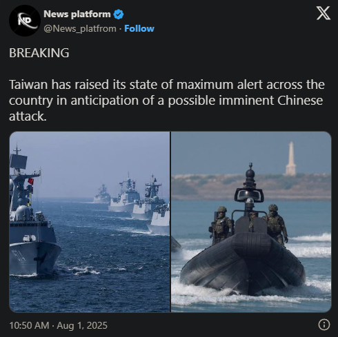 MidniteF0x's tweet image. 🚨URGENT: China may invade Taiwan - home to TSMC, which makes ~99% of the world’s cutting-edge AI chips for Nvidia, AMD, Apple &amp;amp; more. Lose Taiwan, and the U.S. loses its AI edge; China wins the race to AGI. Without Taiwan’s fabs, global AI grinds to a halt!