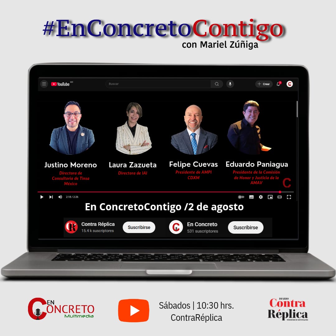 📺 ¡#HOY! a las 10:30 hrs, #EnConcretoContigo con expertos como <a href="/laurazg_AMPI/">Laura Zazueta</a>, Directora de #IAI, y Felipe Cuevas, Presidente de <a href="/ampimexico/">AMPI México</a> ; Justino Moreno ( <a href="/jusmmata/">Justino Moreno</a> ), Director de Consultoría de
<a href="/TINSAMEXICO/">Tinsa México by Accumin</a> y Eduardo Paniagua (<a href="/EpaniaguaM/">Eduardo Paniagua Morales</a>),  Presidente de la Comisión de