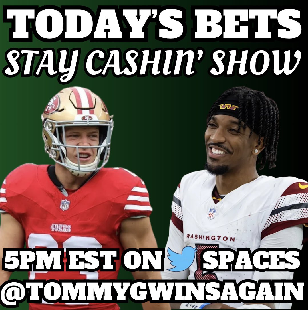 🚨🚨🚨🚨5 PM EASTERN 🚨🚨🚨🚨

⚾️MLB FREE BETS!!!!

🏈49ERS PREVIEW!!!

🏈REDSKINS PREVIEW!!!

🥊UFC BETS!!!!

AND MORE!!!!