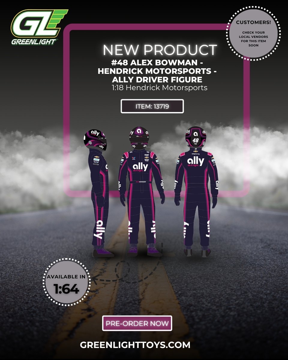 🔥 NEW from GreenLight Collectibles! 🔥
Pre-order the all-new 1:18 scale Hendrick Motorsports figurines featuring Alex Bowman, William Byron, Chase Elliott &amp; more! 🏁
Perfect for any die-cast display.
🛒 Pre-order now: greenlighttoys.com
#NASCAR #Diecast #HendrickMotorsports