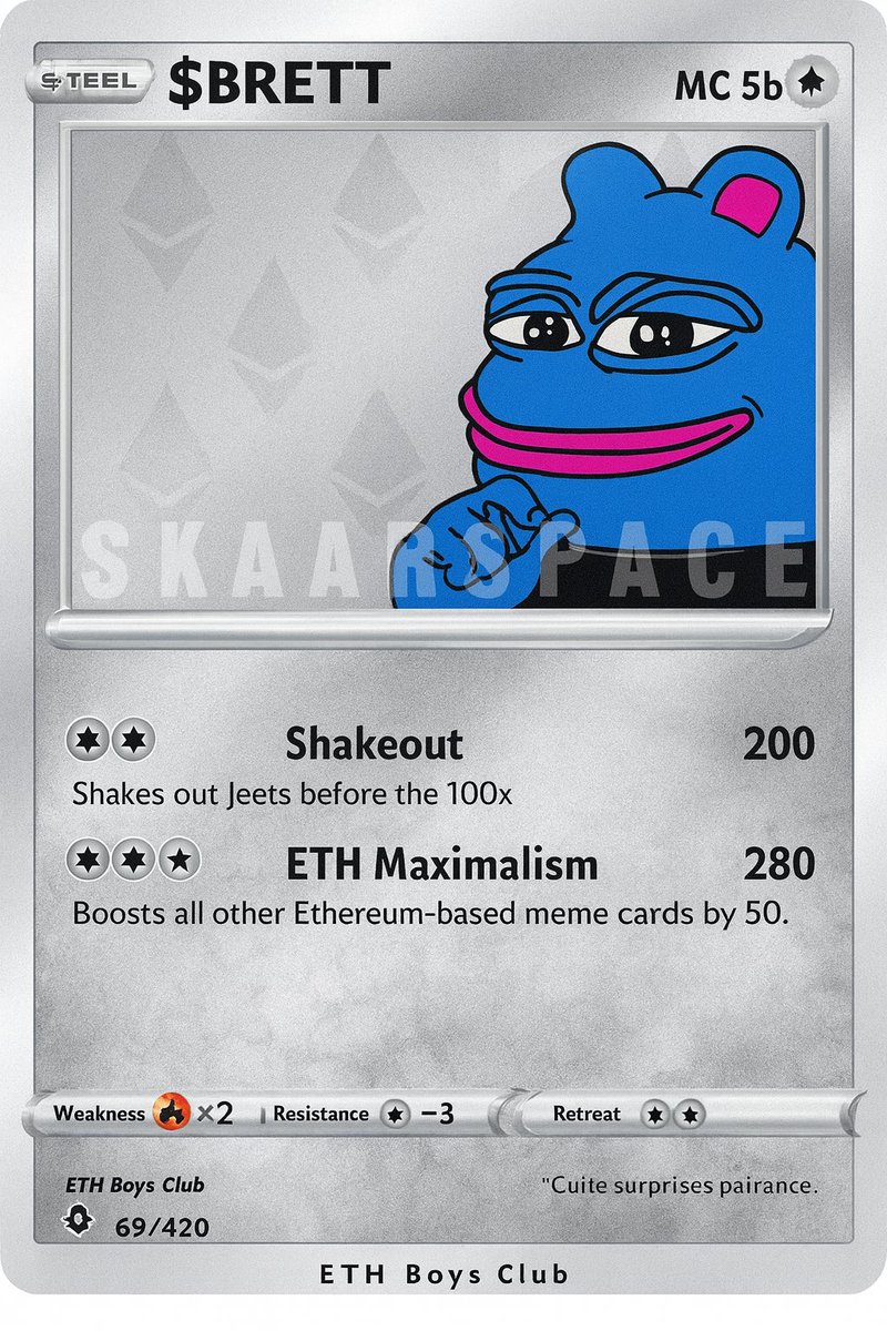 Skaar Space (@skaarspace) on Twitter photo 😎 Brett <a href="/brettether/">Brett (ETH) | ARMY | OG</a>
$BRETT $ETH walks in late.
because the pump doesn’t start until he arrives.
He doesn’t bring alpha.
He is the alpha.
ETH vibes, steel nerves, meme magic.
Maximalist bloodline. 😎 Brett <a href="/brettether/">Brett (ETH) | ARMY | OG</a>
$BRETT $ETH walks in late.
because the pump doesn’t start until he arrives.
He doesn’t bring alpha.
He is the alpha.
ETH vibes, steel nerves, meme magic.
Maximalist bloodline.