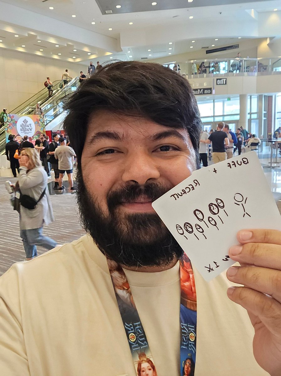 won the <a href="/playriftbound/">Riftbound</a> champion challenge at gencon! king of the hill style event, i won 3 in a row with viktor, sett and yasuo for the crown! got some sweet tokens from <a href="/davetron/">Dave Guskin</a> as well 💪