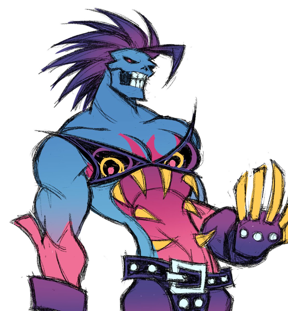 After I finished this I thought of a better idea for the bra where it looks like eyes to go with the stomach mouth. like klk