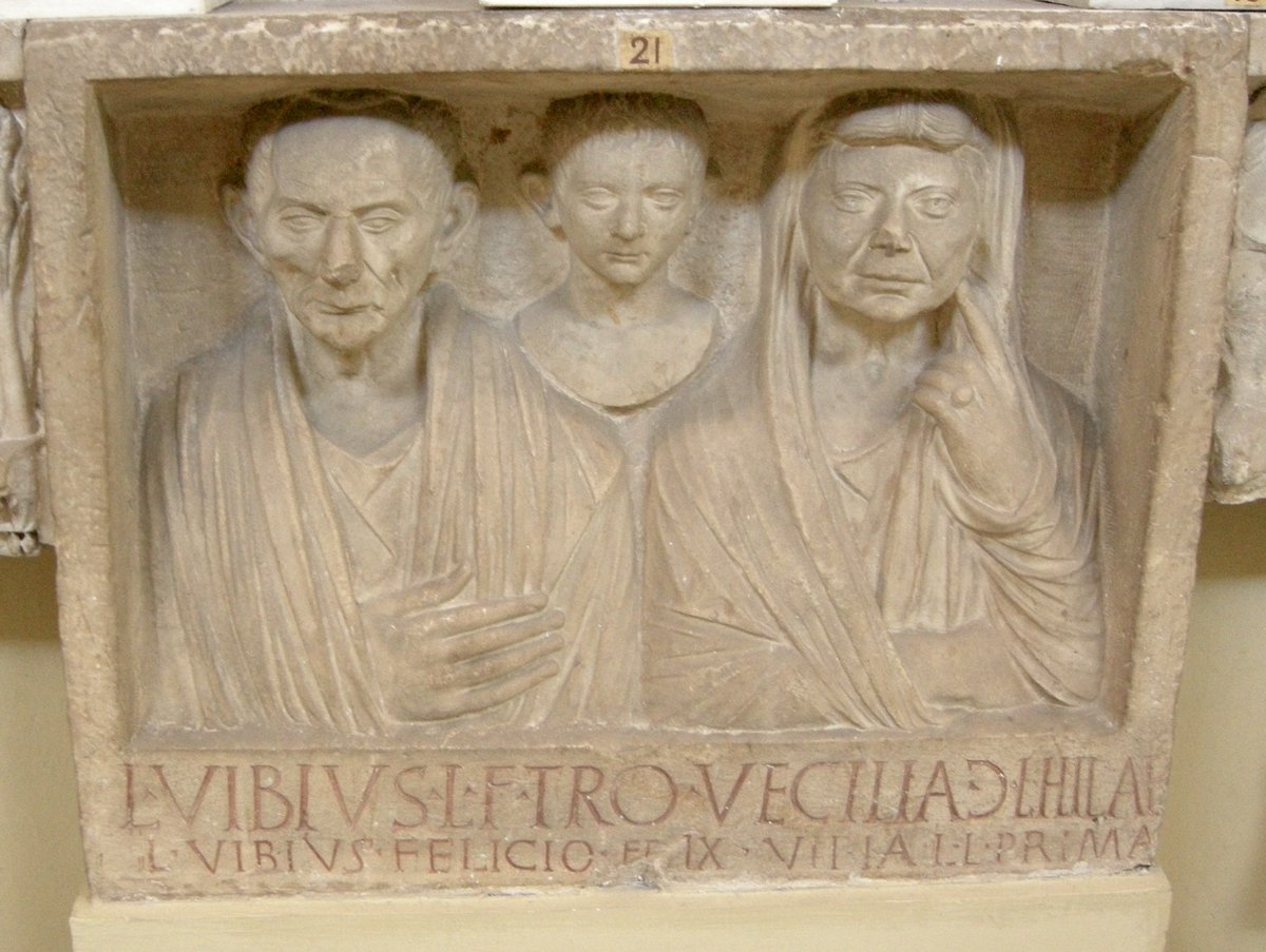 A funerary relief with members of the gens Vibia, late 1st century BC, Vatican Museums