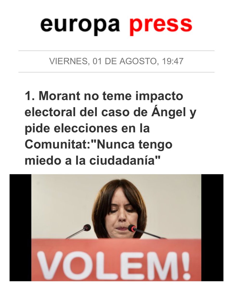 ¿Cómo va a temer el impacto electoral del caso Ángel? Para eso ya tiene el caso Koldo, Ábalos, Fiscal General, Saunas, Pedro Sánchez, y toda la corrupción del PSOE y la traición a Valencia. La ciudadanía no da miedo; castiga democráticamente a los inútiles y corruptos.