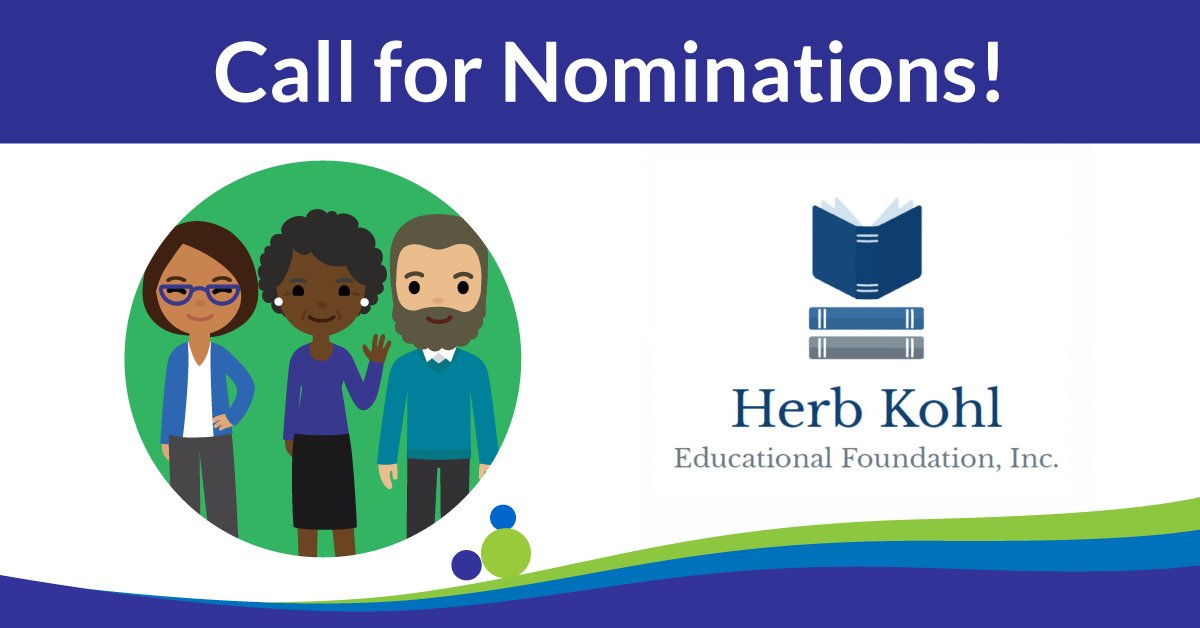 Nominate the Principal in your life that has made a difference in their schools, communities, and students' lives for a Kohl Fellowship from the <a href="/HKEdFoundation/">Herb Kohl Educational Foundation</a>!

kohleducation.org/principalleade…