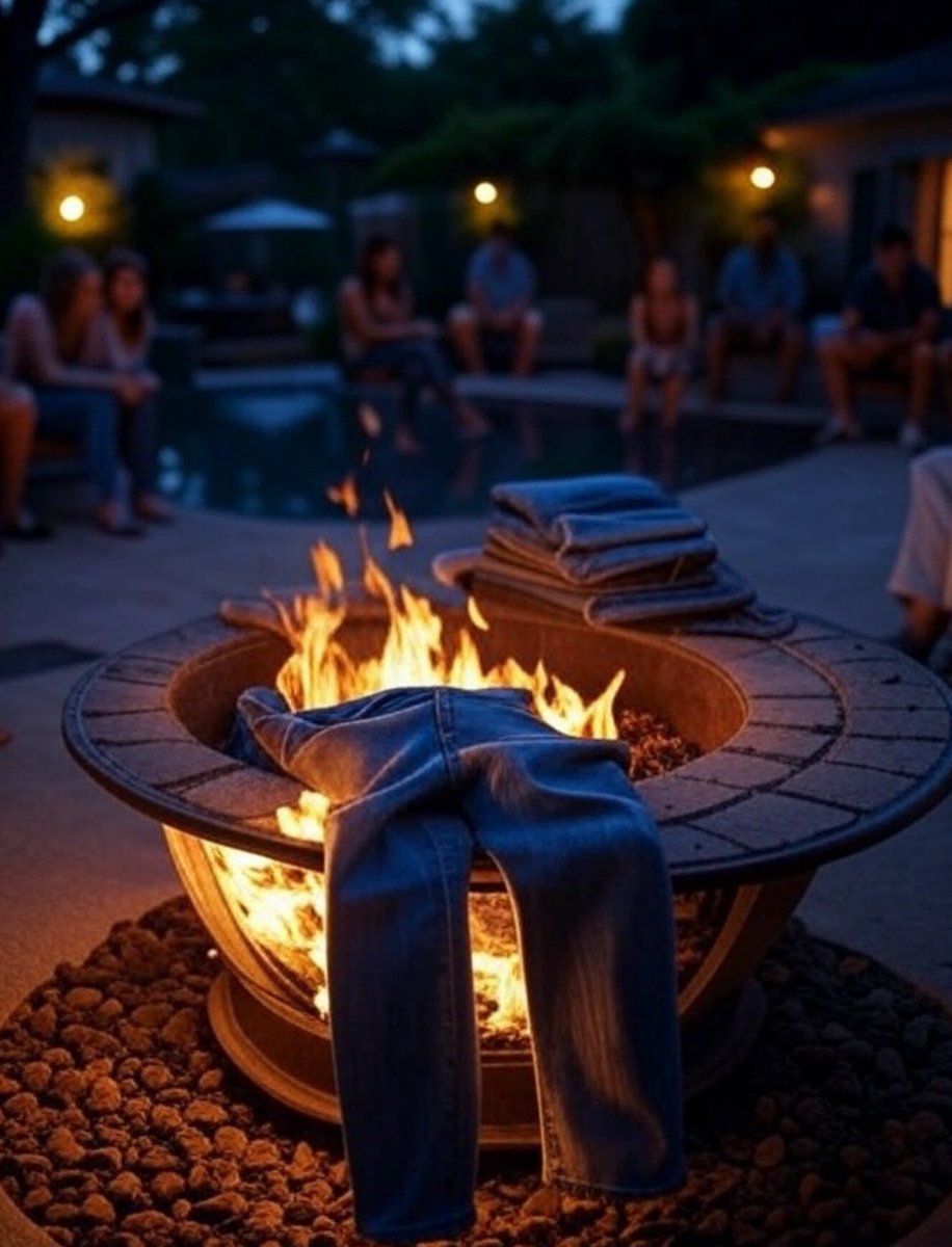 We went to American Eagle with a group of friends yesterday where we all bought several pairs of jeans. Then we came back to our house and one by one we dropped them into the fire, each of us promising to continue fighting Nazis. It was a powerful and meaningful evening that none