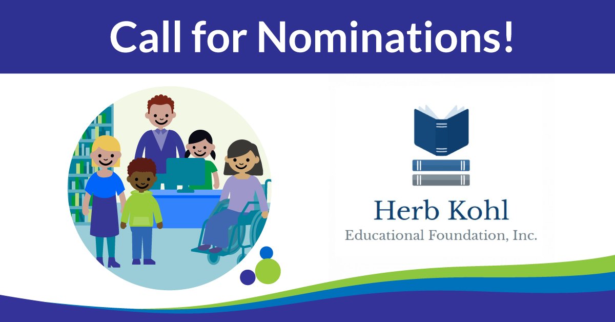 You can now nominate that special teacher in your life for a Kohl Fellowship from the <a href="/HKEdFoundation/">Herb Kohl Educational Foundation</a>!

We want to hear all about the teacher that you know that makes a difference every day in their schools, for their students, and in the communities.

kohleducation.org/teacherfellows…