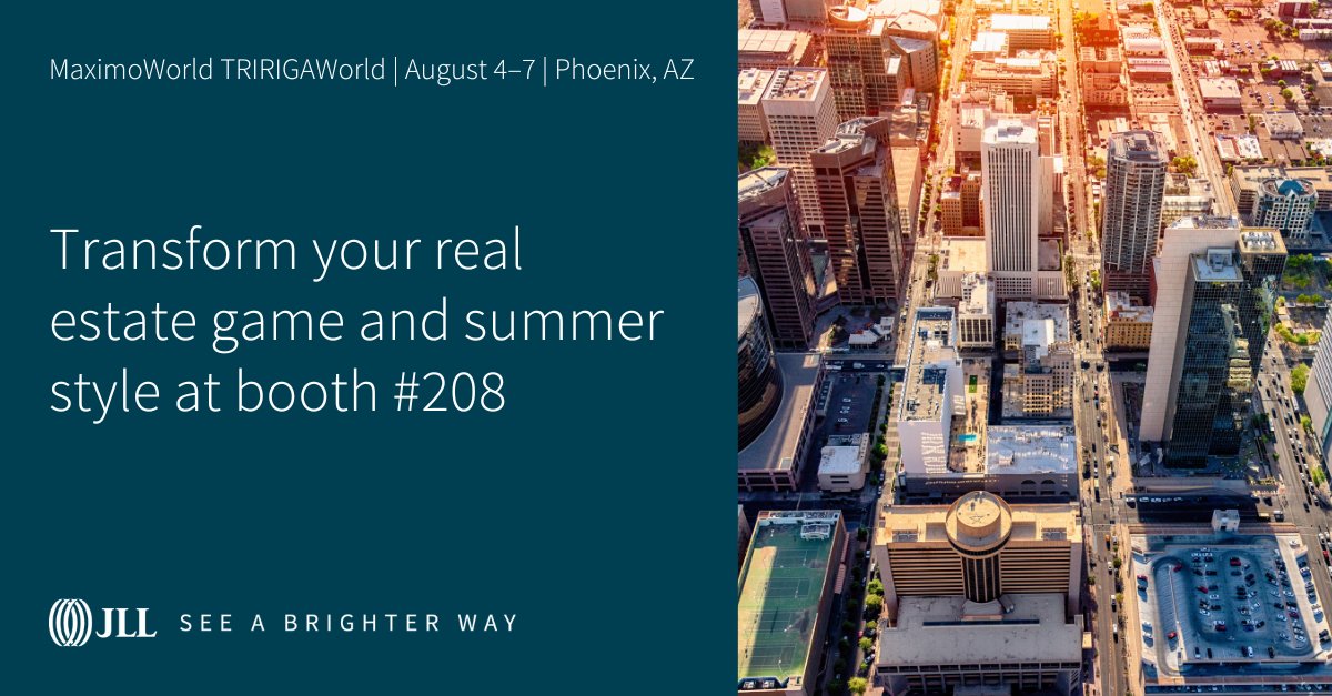 JllTechnologies's tweet image. @JLL is ready for #MaximoWorld #TRIRIGAWorld! 

Our team looks forward to seeing you there: 
🌵 Chat with our industry experts
🌵 Attend one of our customer sessions
🌵 Stop by the JLL booth 208 to cool down &amp;amp; create a memorable experience

Learn more: co.jll/44KDFwF