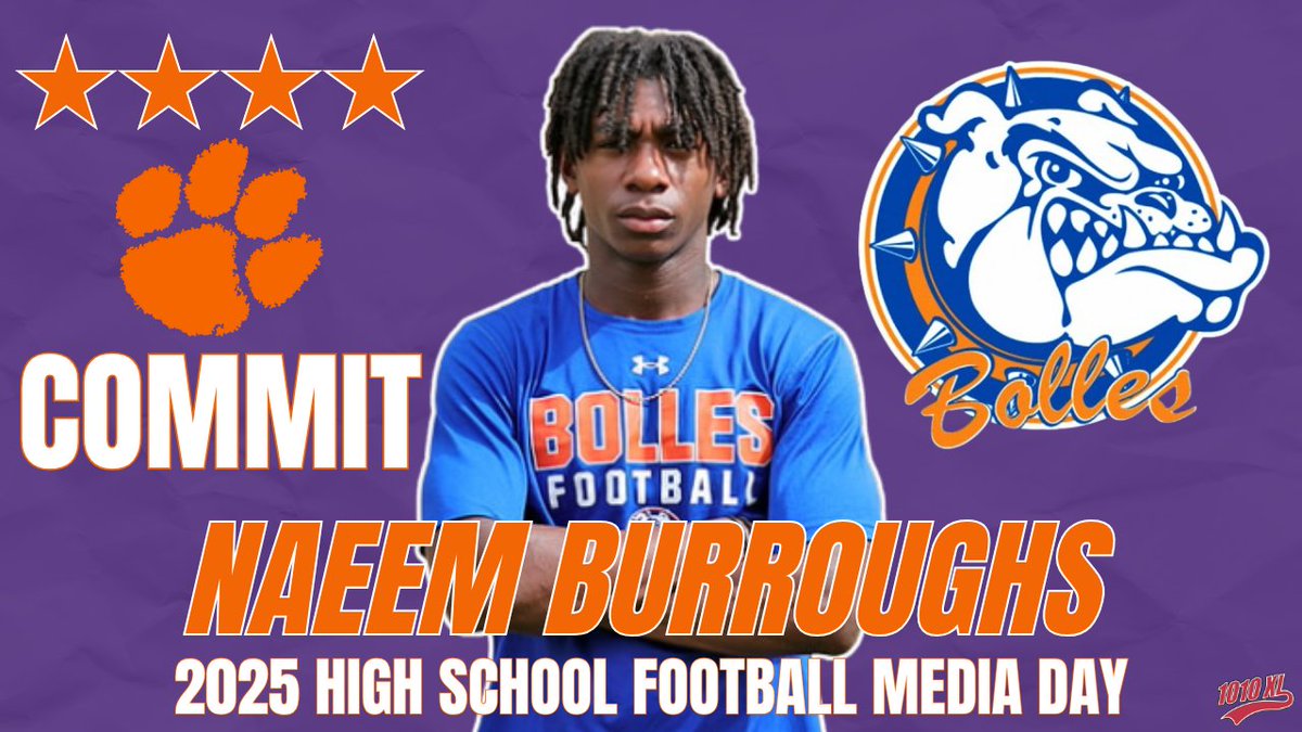 1010 XL / 92.5 FM (@1010xl) on Twitter photo INTERVIEW: 4-⭐️ Clemson Commit Naeem Burroughs at the 2025 HS Football Media Day!
📹Watch <a href="/ThaDr3am__/">Naeem “Tha Dream” Burroughs</a>'s interview with <a href="/RyanGreen1010XL/">Hacker</a> HERE: youtu.be/3ldvv2BzNXE
#Clemson | #ClemsonTigers🐅 INTERVIEW: 4-⭐️ Clemson Commit Naeem Burroughs at the 2025 HS Football Media Day!
📹Watch <a href="/ThaDr3am__/">Naeem “Tha Dream” Burroughs</a>'s interview with <a href="/RyanGreen1010XL/">Hacker</a> HERE: youtu.be/3ldvv2BzNXE
#Clemson | #ClemsonTigers🐅