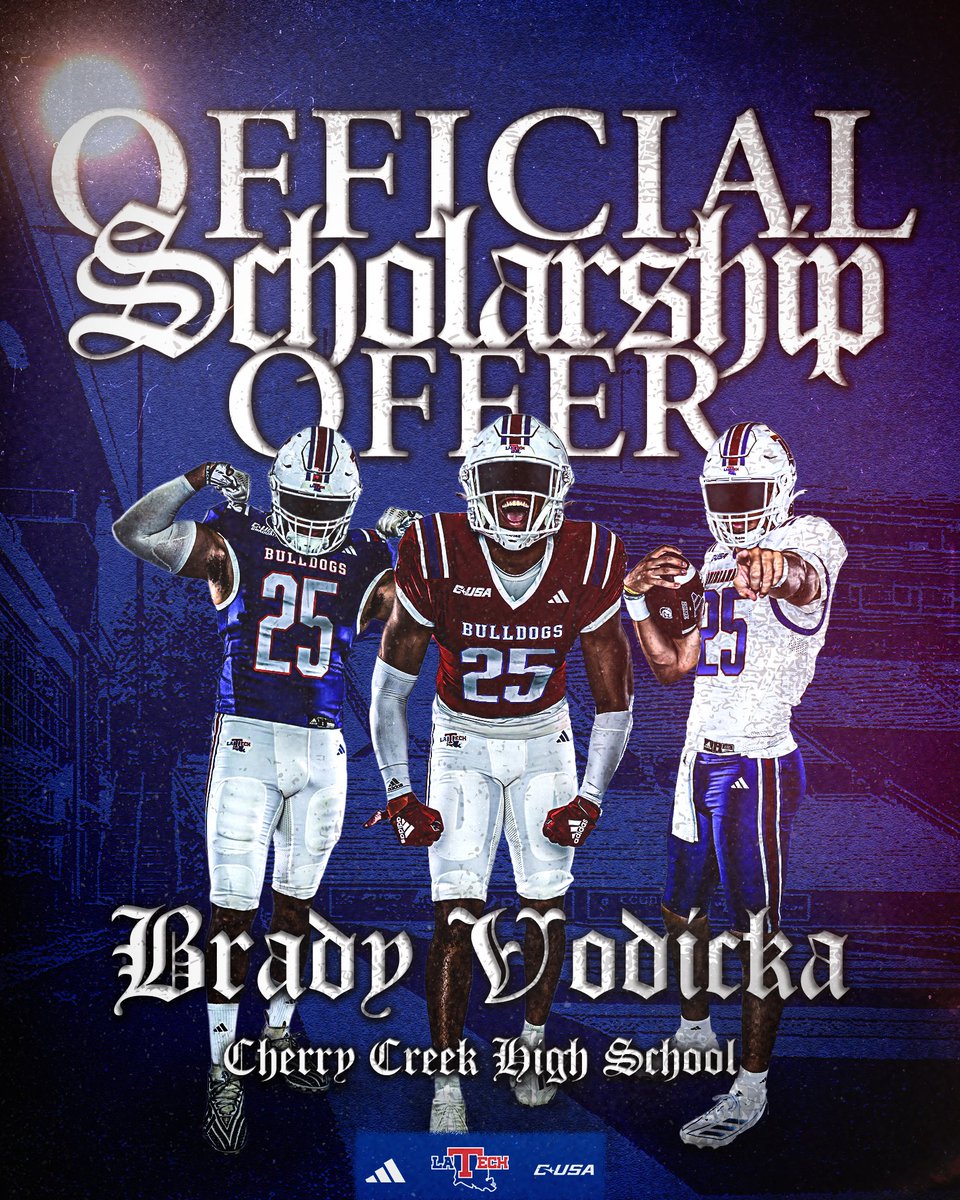 Brady Vodicka (@bradyvodicka07) on Twitter photo It’s official‼️ Extremely blessed and thankful for this opportunity‼️
<a href="/LATechFB/">LA Tech Football 🏈</a> <a href="/CreekFB/">CherryCreek Football</a> <a href="/CoachBetti/">Coach Betti</a> <a href="/CCNextLevelFB/">Cherry Creek Next Level 🏈</a> <a href="/coachtf/">tony franklin</a> <a href="/JustinApod/">Justin Apodaca</a> <a href="/latour_jenna/">Jenna latour</a> It’s official‼️ Extremely blessed and thankful for this opportunity‼️
<a href="/LATechFB/">LA Tech Football 🏈</a> <a href="/CreekFB/">CherryCreek Football</a> <a href="/CoachBetti/">Coach Betti</a> <a href="/CCNextLevelFB/">Cherry Creek Next Level 🏈</a> <a href="/coachtf/">tony franklin</a> <a href="/JustinApod/">Justin Apodaca</a> <a href="/latour_jenna/">Jenna latour</a>