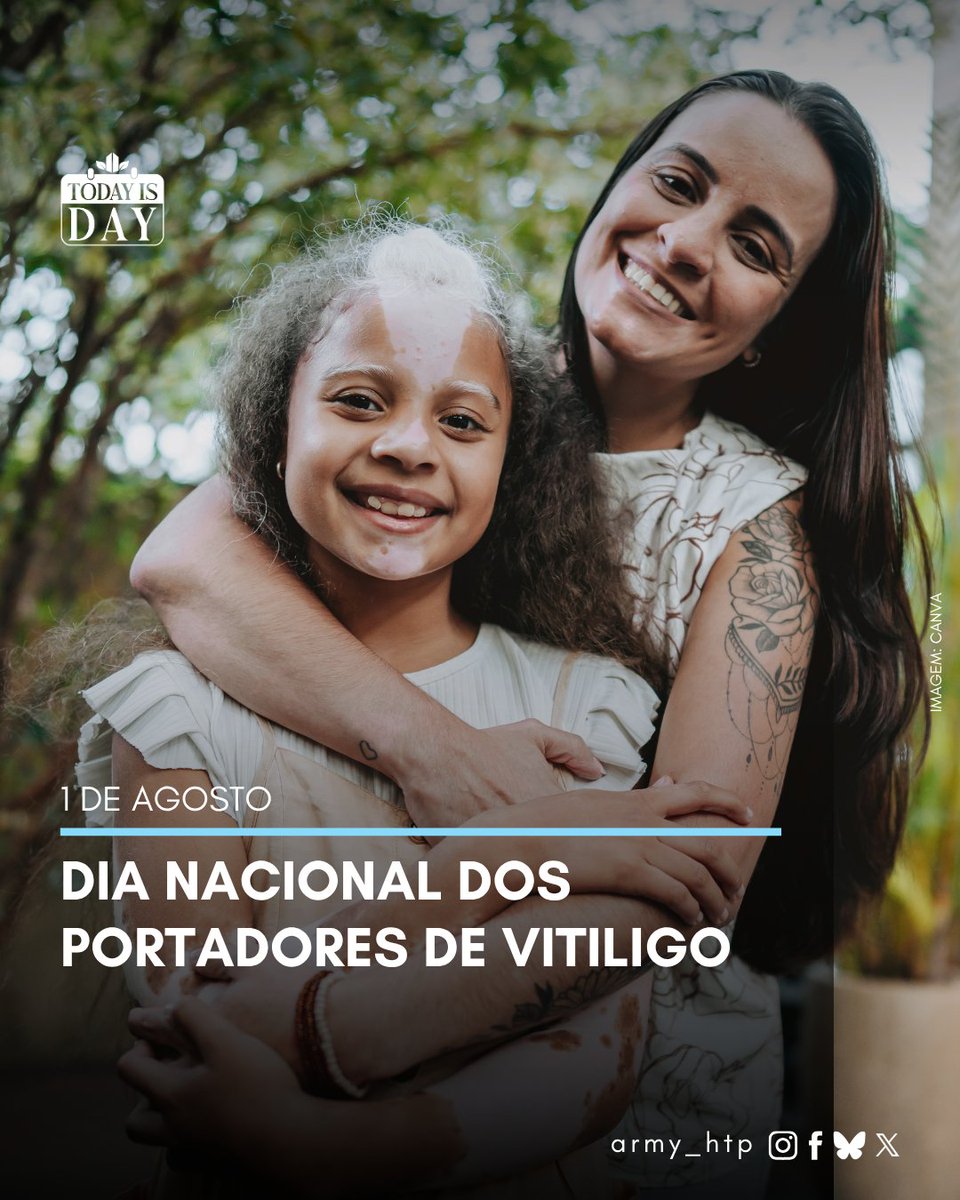 A data, instituída no Brasil pela Lei nº 12.627/2.012, visa aumentar a conscientização, apoiar, educar e combater o preconceito a respeito do vitiligo 
#AHTP_TodayIsDay

O vitiligo é uma doença autoimune caracterizada pela perda da coloração da pele. Isso acontece devido à