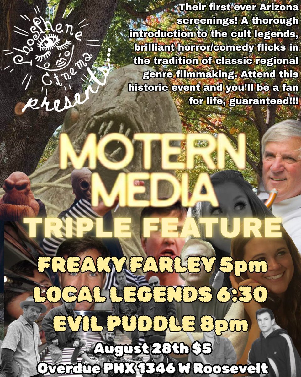 Beyond honored to be hosting the first ever (to my knowledge) <a href="/MoternMedia/">Matt Farley of Motern Media</a> screenings in Arizona! 

The only reason I use this app is to keep up with Matt Farley’s antics, so it’s fitting for my first post to be for this event.