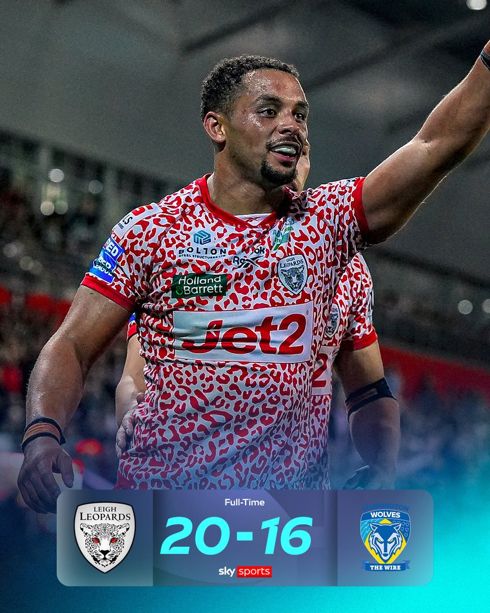SkySportsRL's tweet photo. Late drama at the Leigh Sports Village Stadium as the home side STUN Warrington ‼️ https://t.co/zkZjAAI8Cq