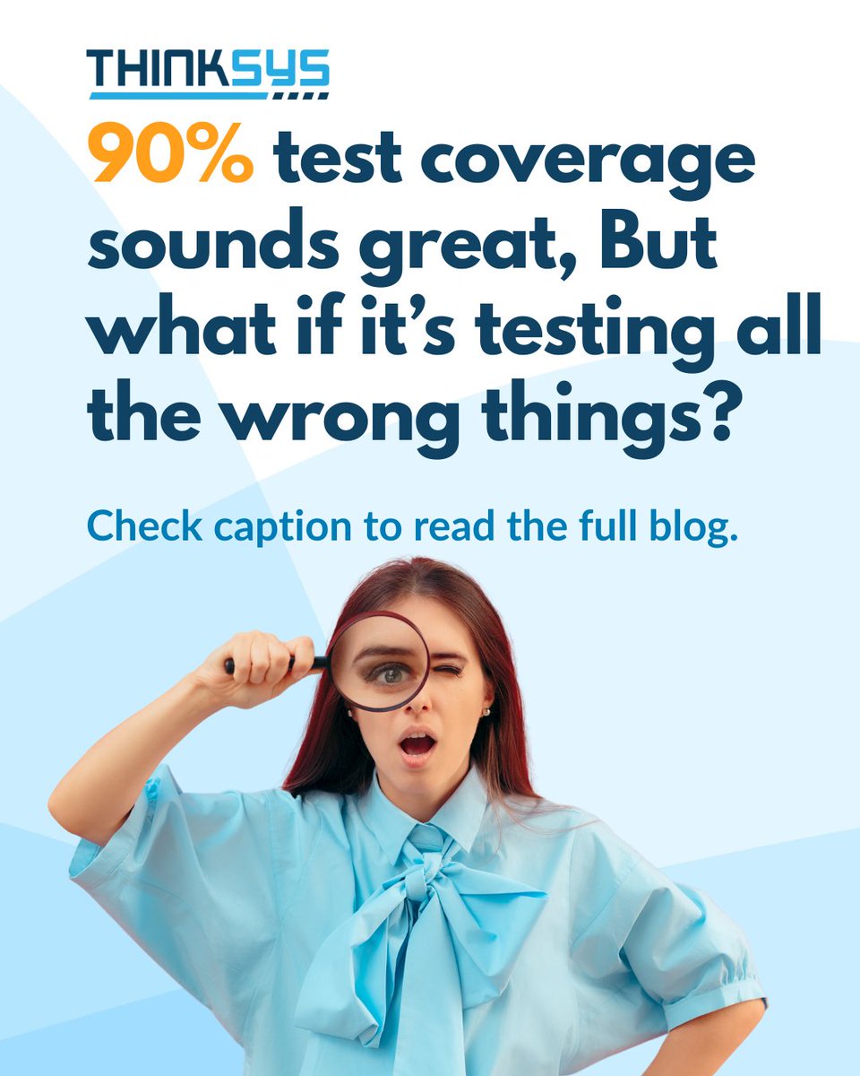thinksysinc's tweet image. 90% test coverage sounds great—until you realize it’s testing the wrong things.You need the right coverage: done early, done smart. Read the blog to find out how.
thinksys.com/qa-testing/how…
#TestCoverage #QATips #DevOps #TestAutomation #AgileTesting #SoftwareQuality