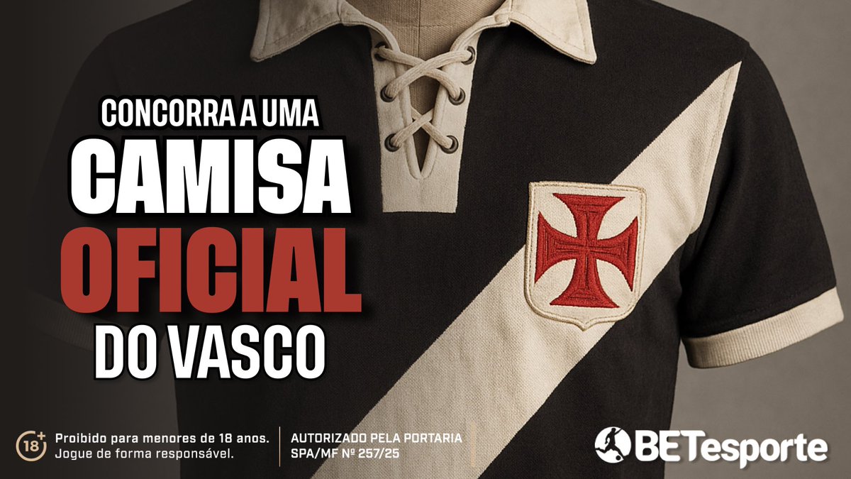 Parceria boa todo mundo ganha! Pra comemorar, vamos sortear uma camisa oficial do Vasco da Gama.

Siga a <a href="/betesporte/">BETesporte</a>, a nossa página e dê RT neste tweet.

O vencedor será anunciado na próxima segunda-feira.

#ad #joguecomresponsabilidade